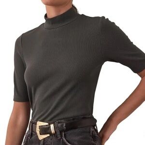 Marine Layer Lexi Rib Mock Neck Top
